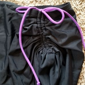 Black Swim Skirt w/ Purple Plus Size XXXL